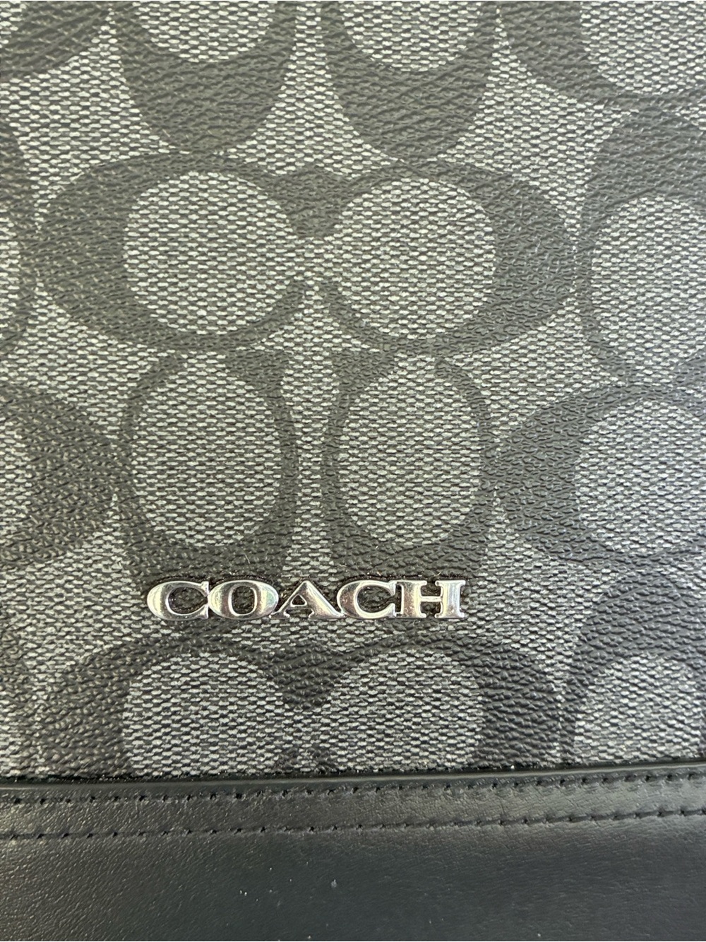 Coach Men's Graham Structured Tote Bag Signature Canvas Charcoal Black C3232 - Picture 4 of 13